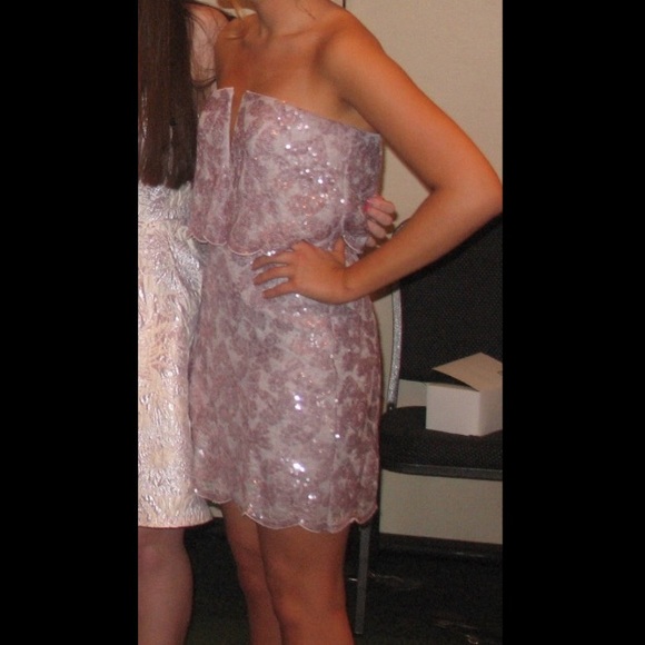 BCBG Kate Scallop sequin strapless dress - Picture 2 of 3